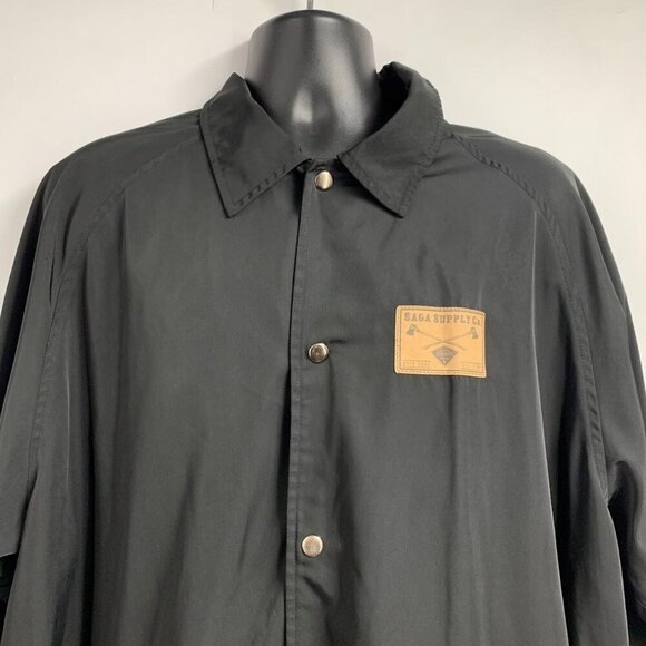 Saga Supply Co Men's Nylon Lined‎ Snap Button Coaches Jacket Size XL - Picture 4 of 14